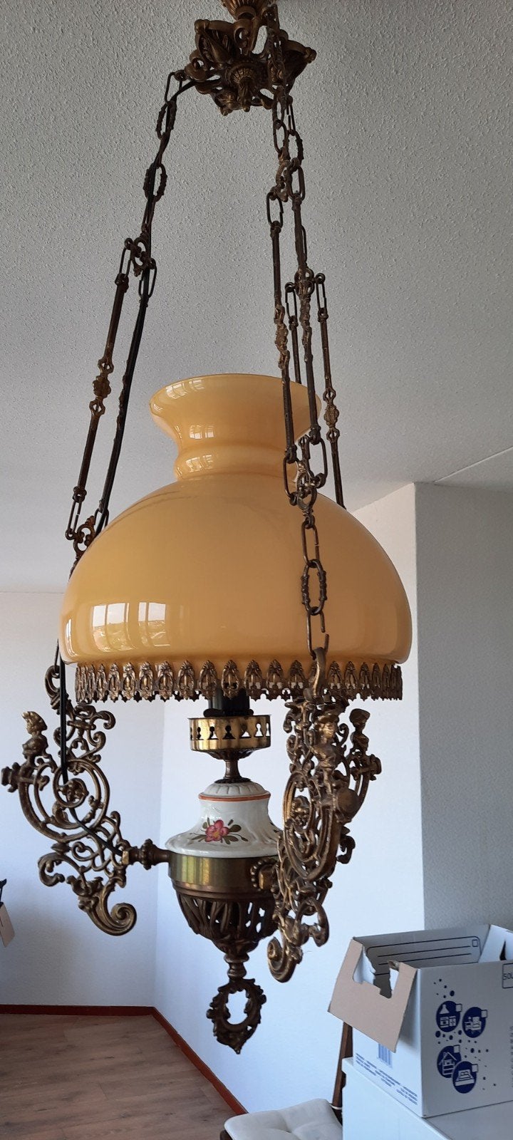 Vintage plafond hanglamp., Ophalen, Overige materialen, Gebruikt, Hanglamp