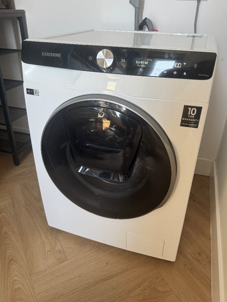 Samsung WD90T984ASE was‑droogcombi ter reparatie/onderdelen, Witgoed en Apparatuur, Wasmachines, Ophalen, 1200 tot 1600 toeren