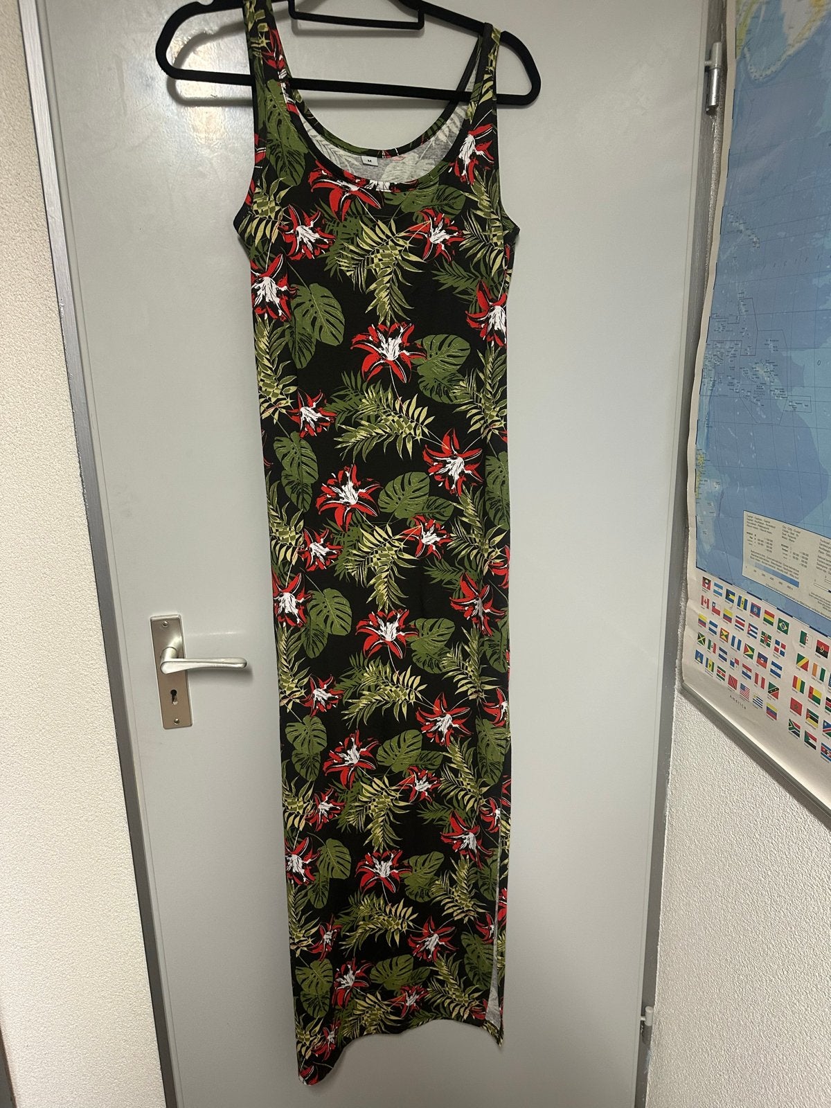 Zomerse Maxi Jurk met Tropische Print - Maat M, Maat 38/40 (M), Meerkleurig, Ophalen of Verzenden, Zo goed als nieuw