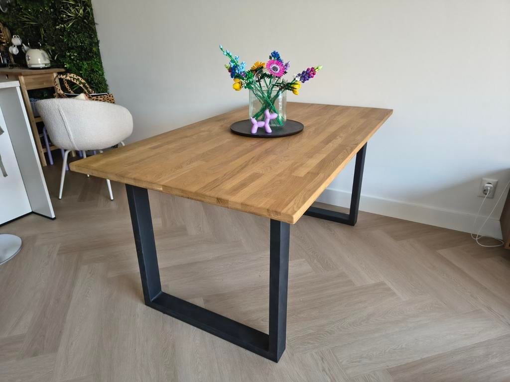 Eettafel 90x160, Huis en Inrichting, Tafels | Eettafels, Ophalen, Gebruikt, 50 tot 100 cm, 150 tot 200 cm