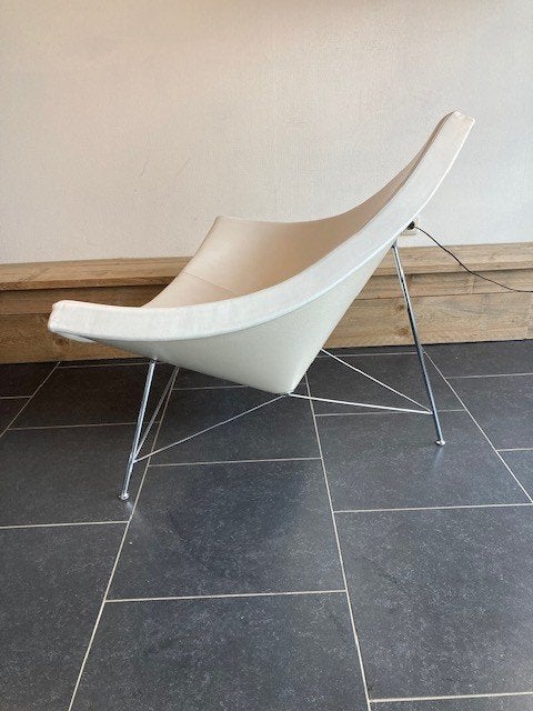 Vitra , George Nelson, Coconut Chair, wit leder, Huis en Inrichting, Fauteuils, Vitra, Design, 75 tot 100 cm, Ophalen of Verzenden