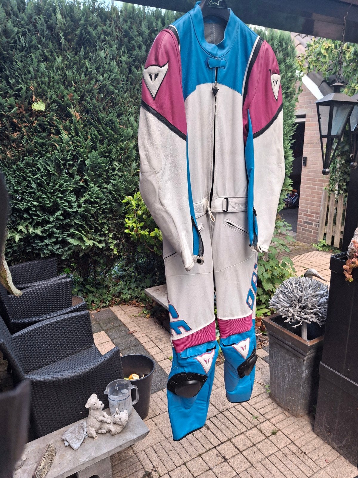 retro leren motorpak comby van Dainese, Motoren, Kleding | Motorkleding, Ophalen of Verzenden, Tweedehands, Combipak