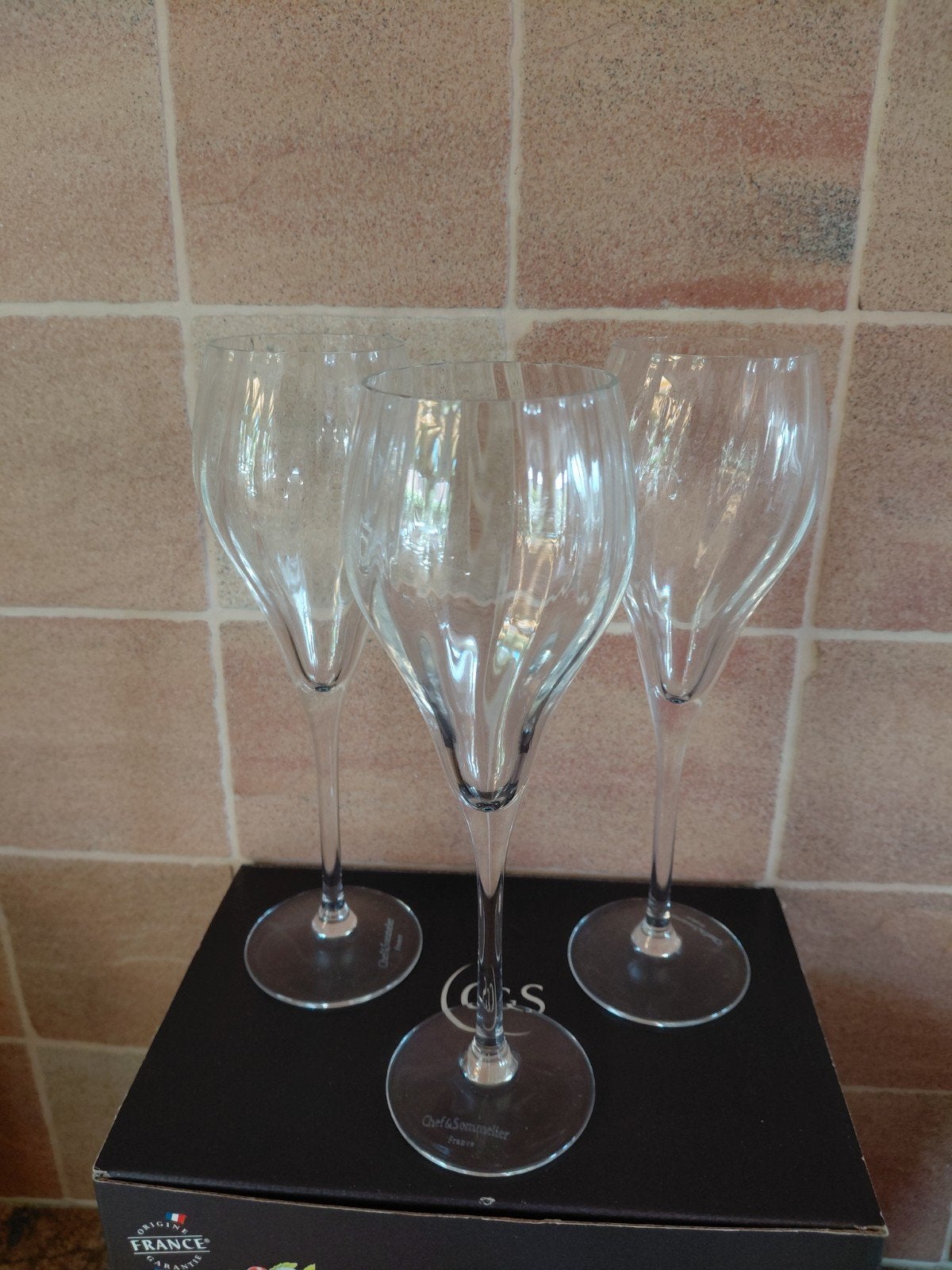6 prachtige kristallen glazen. Merk: Chef& Sommelier. 16 cl., Glas of Glazen, Nieuw, Ophalen of Verzenden, Glas