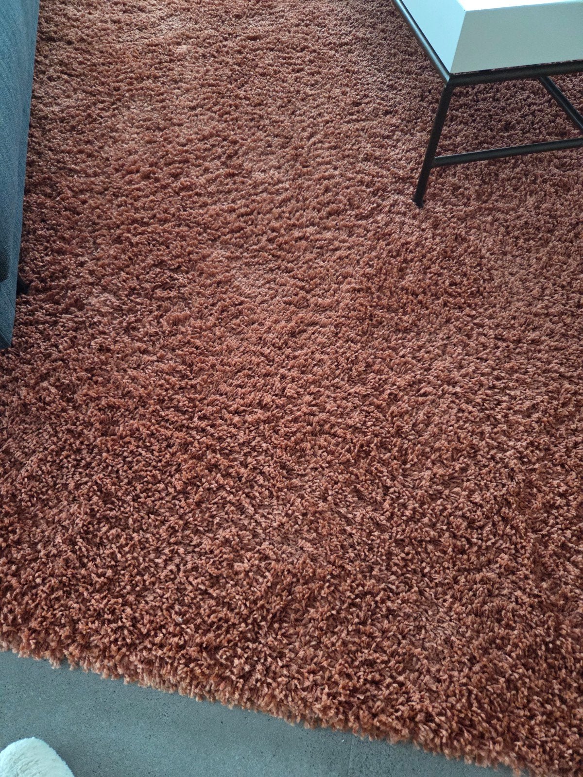 Hoogpolig vloerkleed terracotta 3x4 meter, Huis en Inrichting, Ophalen, Gebruikt, 200 cm of meer, Oranje