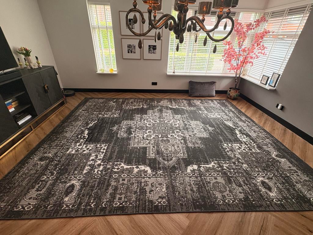 Antraciet Vloerkleed 300x400 cm - Modern Design, Ophalen, 200 cm of meer, Zo goed als nieuw, 200 cm of meer