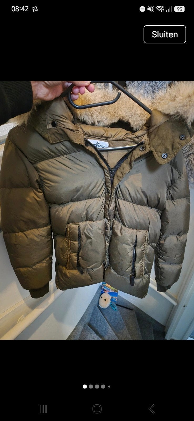 Stone Island Down Jacket - Zo goed als nieuw, Overige maten, Ophalen of Verzenden, Groen, Stone Island