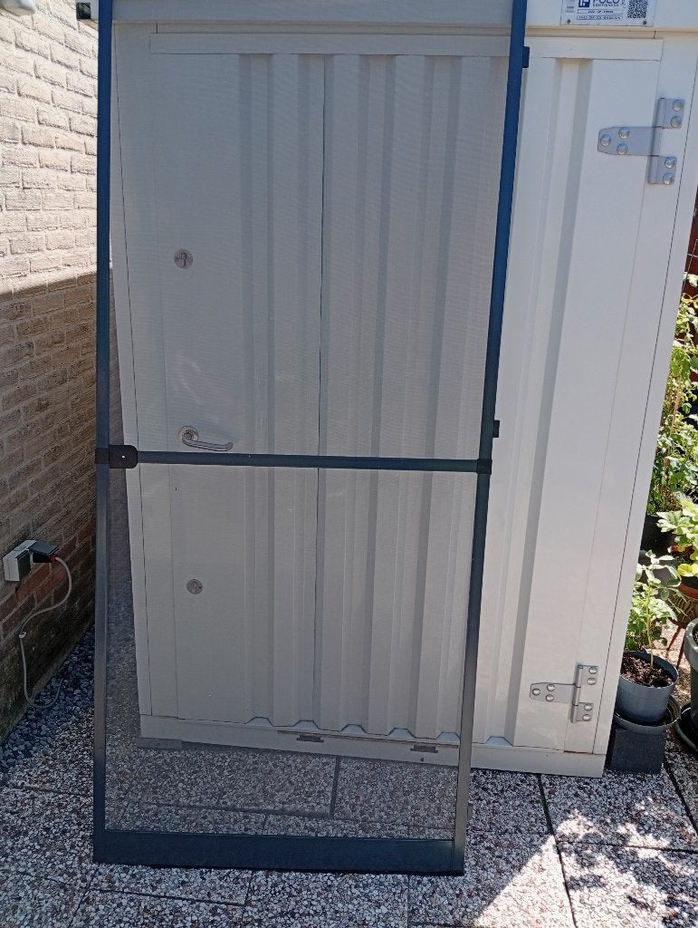 Hordeur Antraciet B 96 cm H=216cm €15, Doe-het-zelf en Verbouw, Deuren en Horren, Ophalen, Kunststof, 80 tot 100 cm, Hordeur