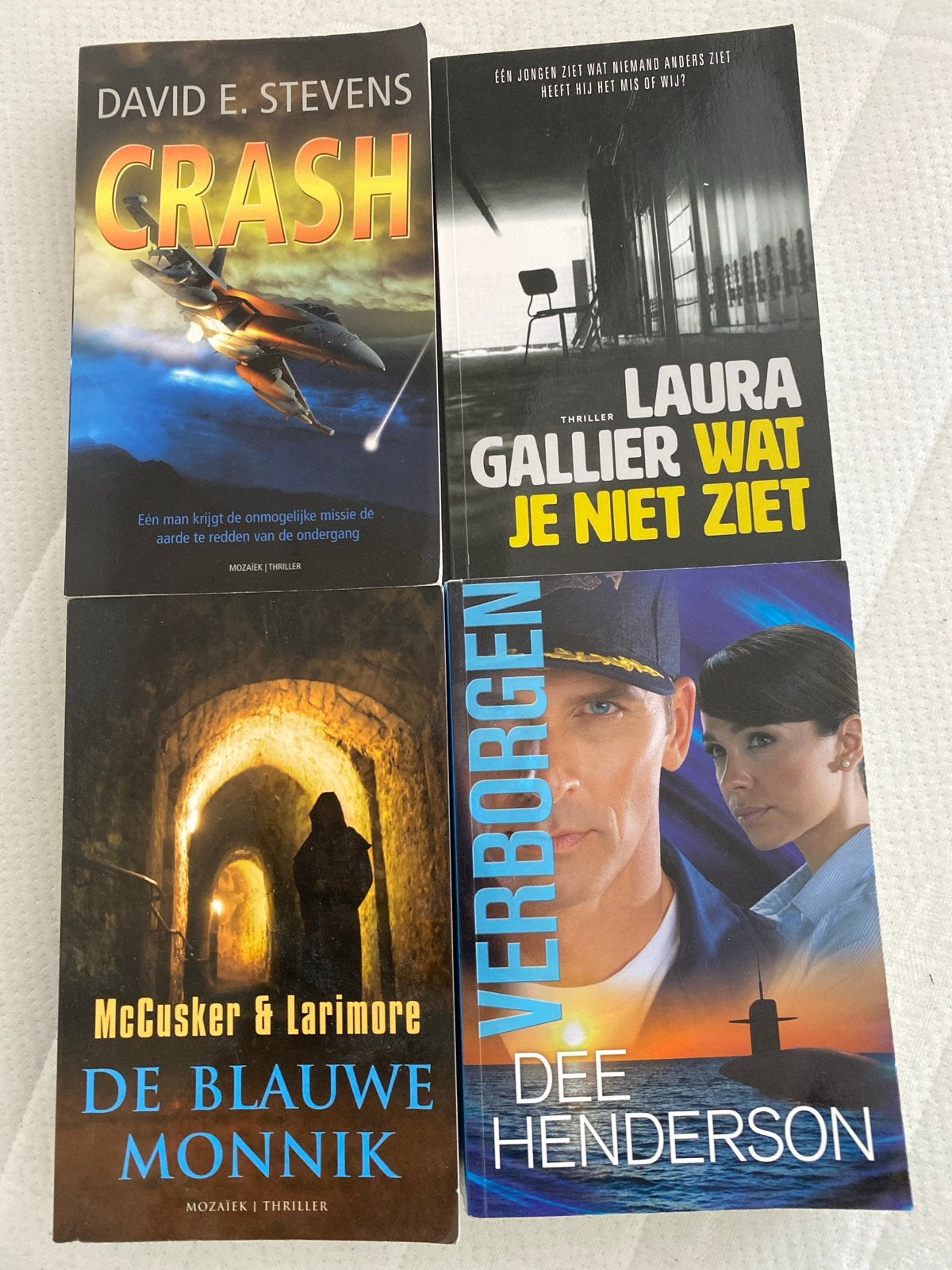 Thriller Boekenpakket: Crash, Wat Je Niet Ziet, De Blauwe Mo, Ophalen of Verzenden, Gelezen