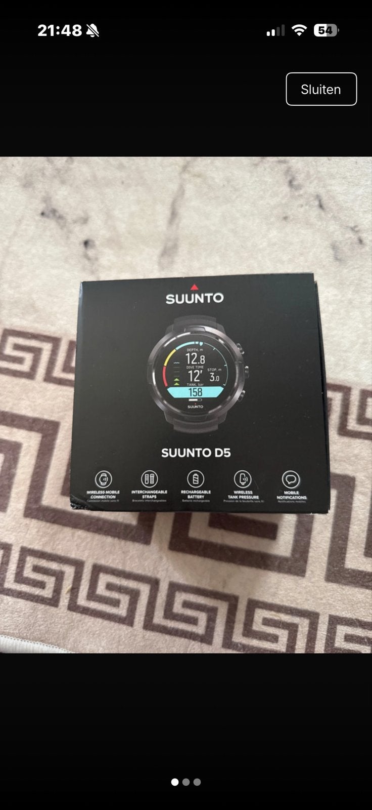 Suunto D5 All Black Duikcomputer Smartwatch, Afstand, Zwart, Nieuw, Ophalen of Verzenden