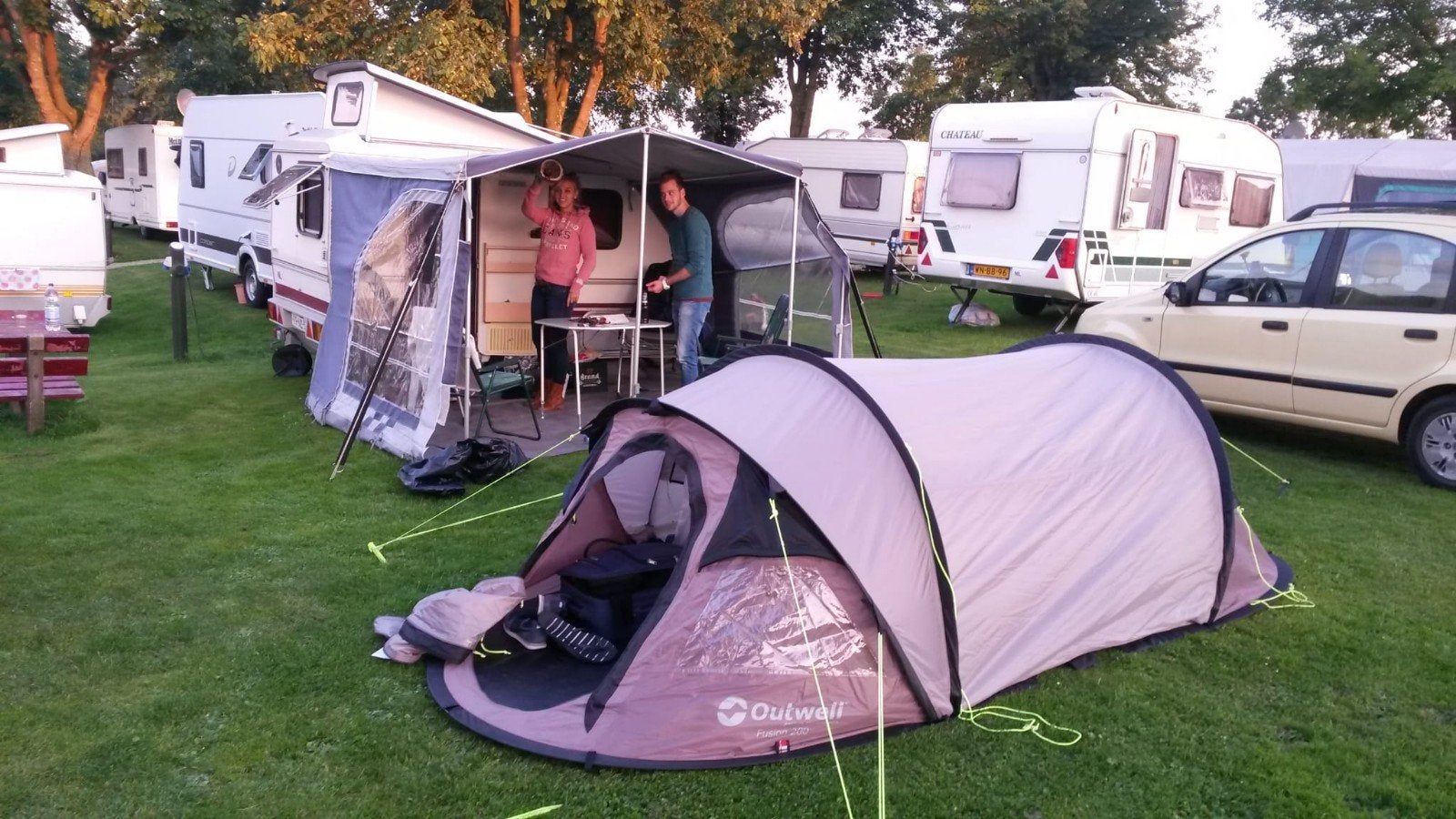 Outwell Fusion 200 Pop-up Tent - Snel op te zetten!, Ophalen, Tot en met 2