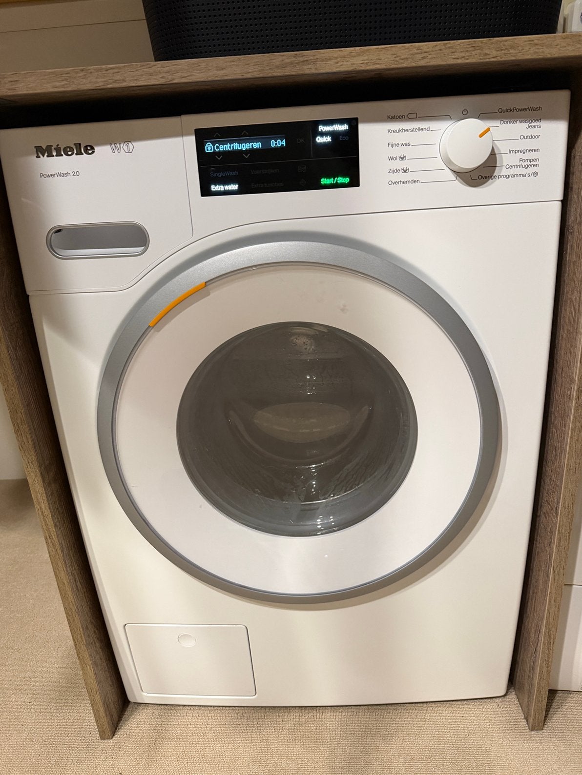 Miele wasmachine powerwash 2.0 w1 1400 toeren 7 kg, Ophalen, 1200 tot 1600 toeren, 8 tot 10 kg, Zo goed als nieuw