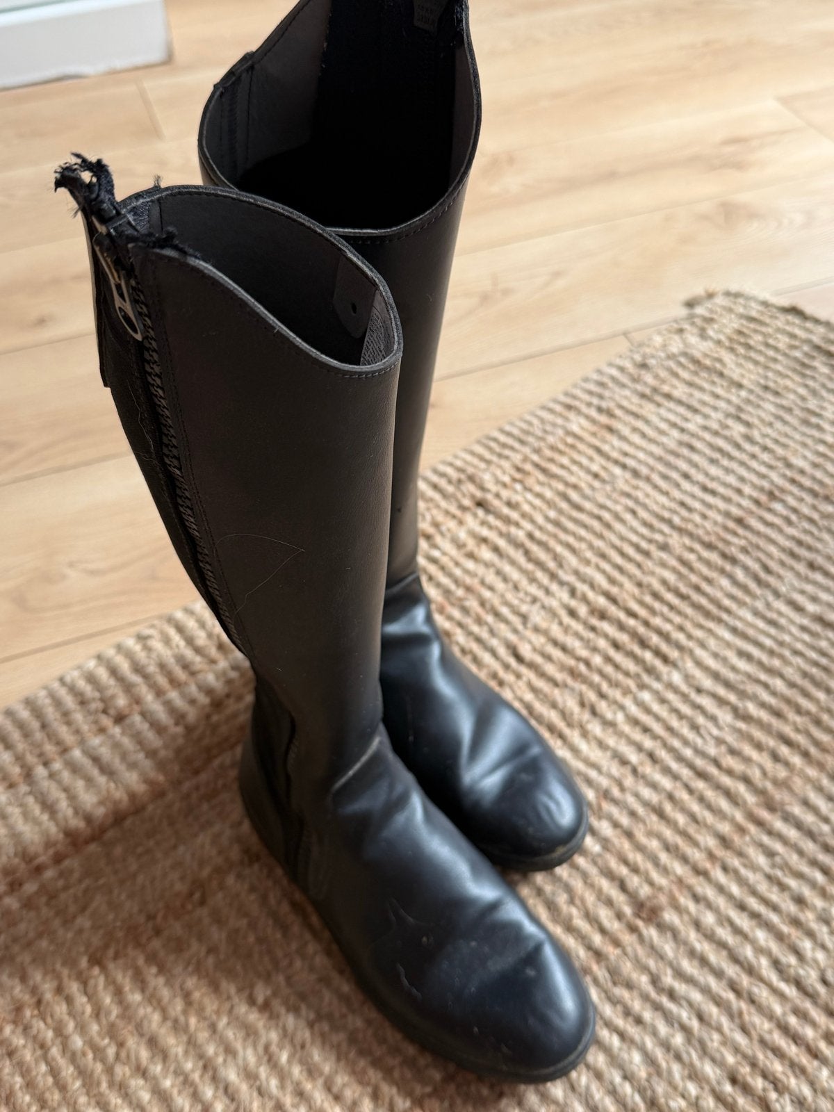 Paardrijlaarzen leer kind, zwart , maat 39, Dieren en Toebehoren, Paardrijkleding, Ophalen, Dressuur, Zo goed als nieuw, Zwart