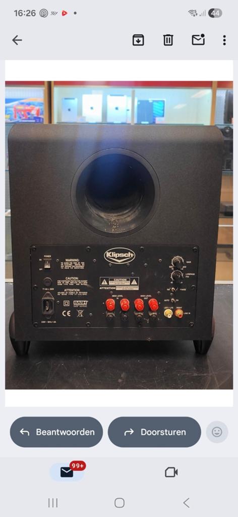 Klipsch r10sw subwoofer, Audio, Tv en Foto, Luidsprekers, Overige merken, Ophalen of Verzenden, Zo goed als nieuw, 120 watt of meer