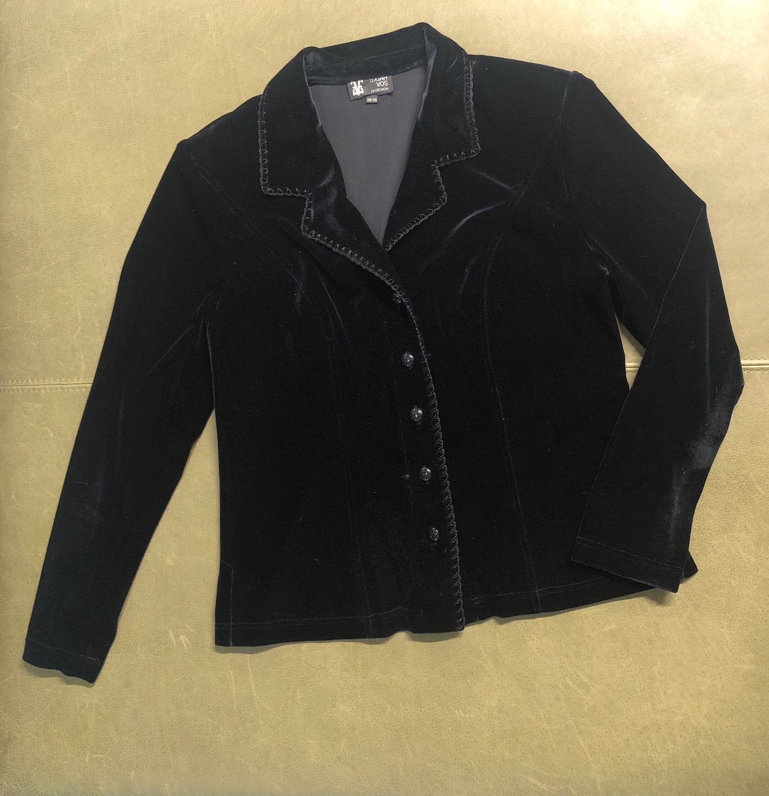 EDGAR VOS velvet blazer, maat 38/40, Ophalen of Verzenden, Zo goed als nieuw, Maat 38/40 (M), Zwart
