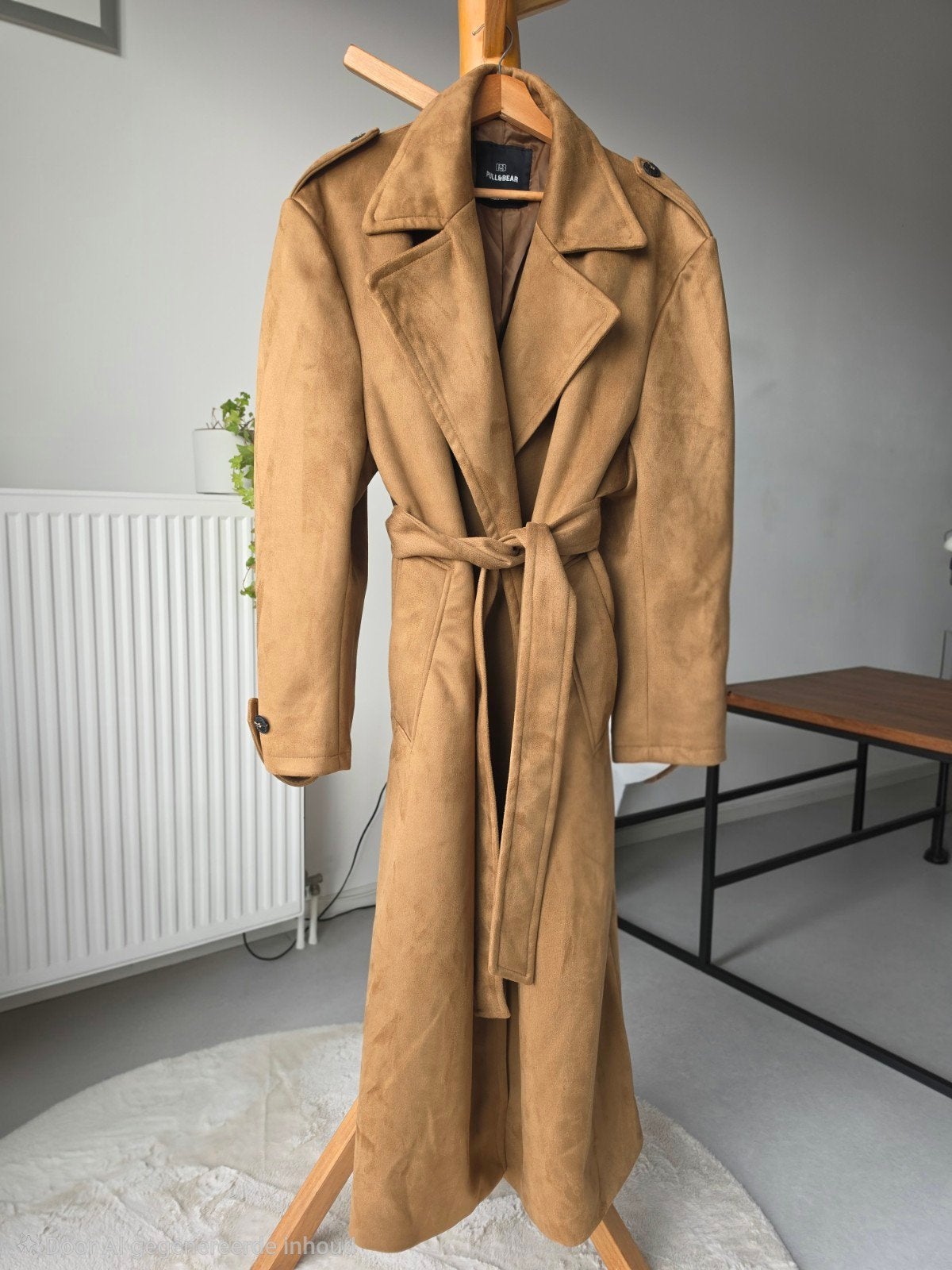 Pull&Bear suède-look trenchcoat XL, Ophalen, Bruin, Pull&Bear, Maat 46/48 (XL) of groter
