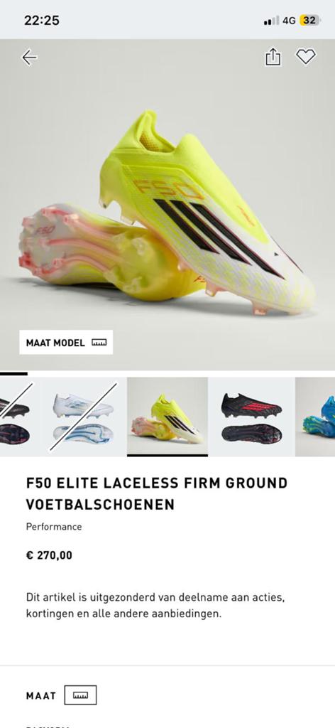 F50 ELITE LL FG, Maat XS of kleiner, Schoenen, Nieuw, Ophalen of Verzenden