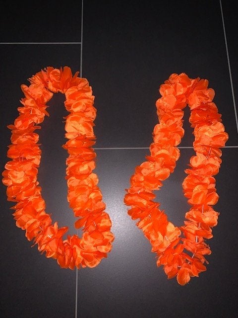 Oranje Hawaii krans, Ophalen of Verzenden, Zo goed als nieuw, Overige typen, Oranje of Koningsdag