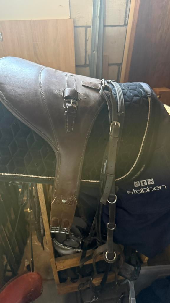 Supernet bruin borsttuig en singel Dyon, Dieren en Toebehoren, Paarden en Pony's | Dekens en Dekjes, Gebruikt, Cob (M), Verzenden