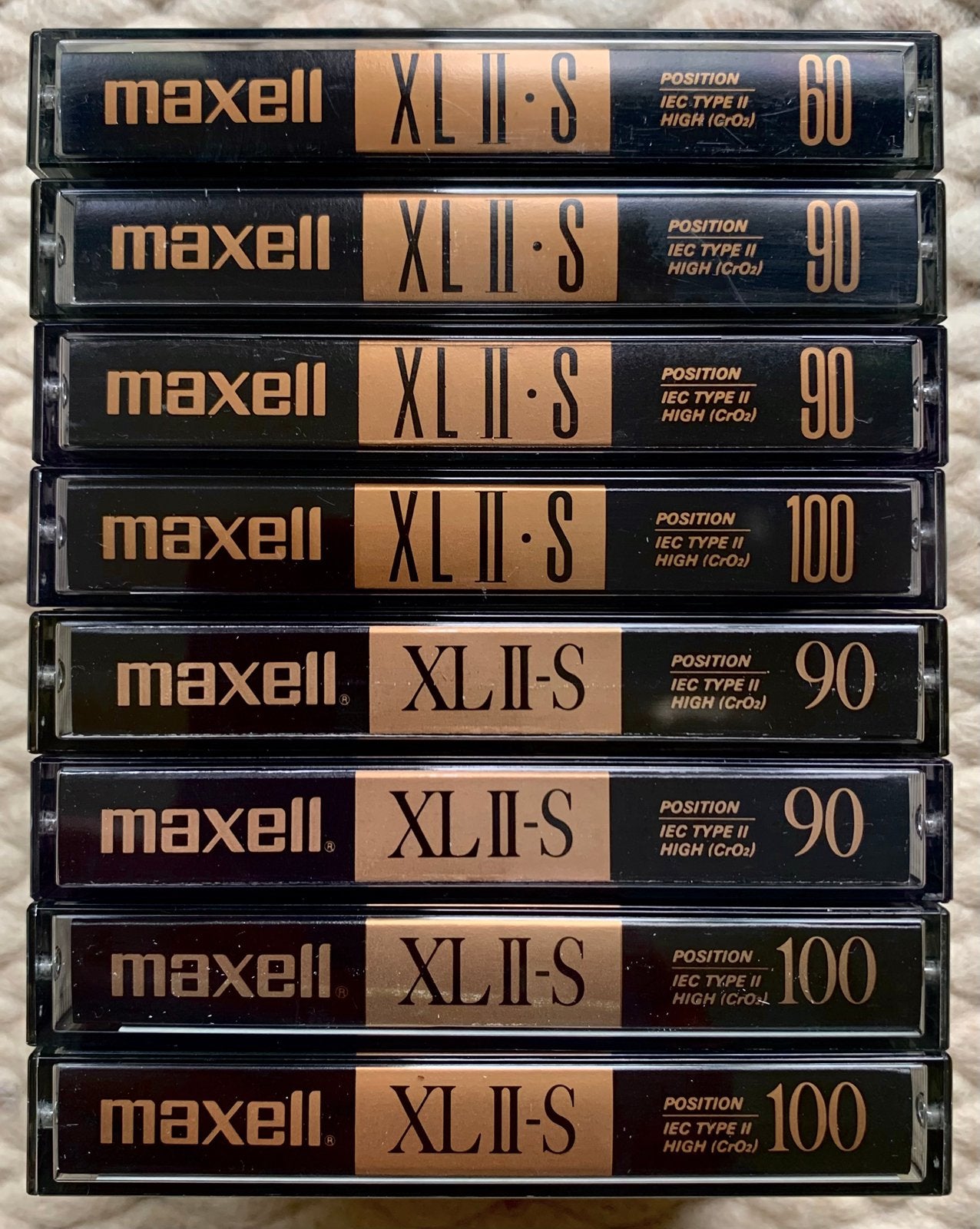 8x Maxell XLII-S 90 100 60 cassettebanden XLIIS C90 C100 C60, 2 t/m 25 bandjes, Ophalen of Verzenden, Zo goed als nieuw, Voorbespeeld