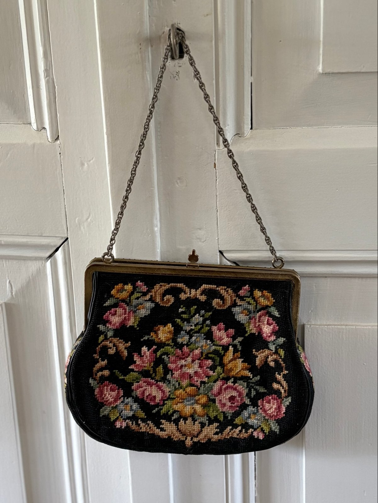 3 Vintage Handtasjes - Zwart en Gebloemd, Antiek en Kunst, Antiek | Kleding en Accessoires, Ophalen of Verzenden, Dames