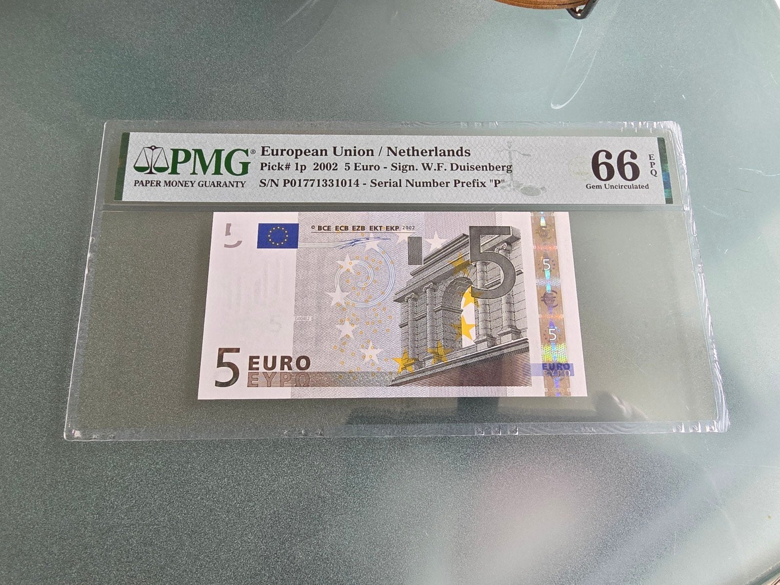 5 Euro Biljet 2002 PMG 66 EPQ - Nederland G004 E2, Ophalen, Overige landen, 5 euro, Los biljet