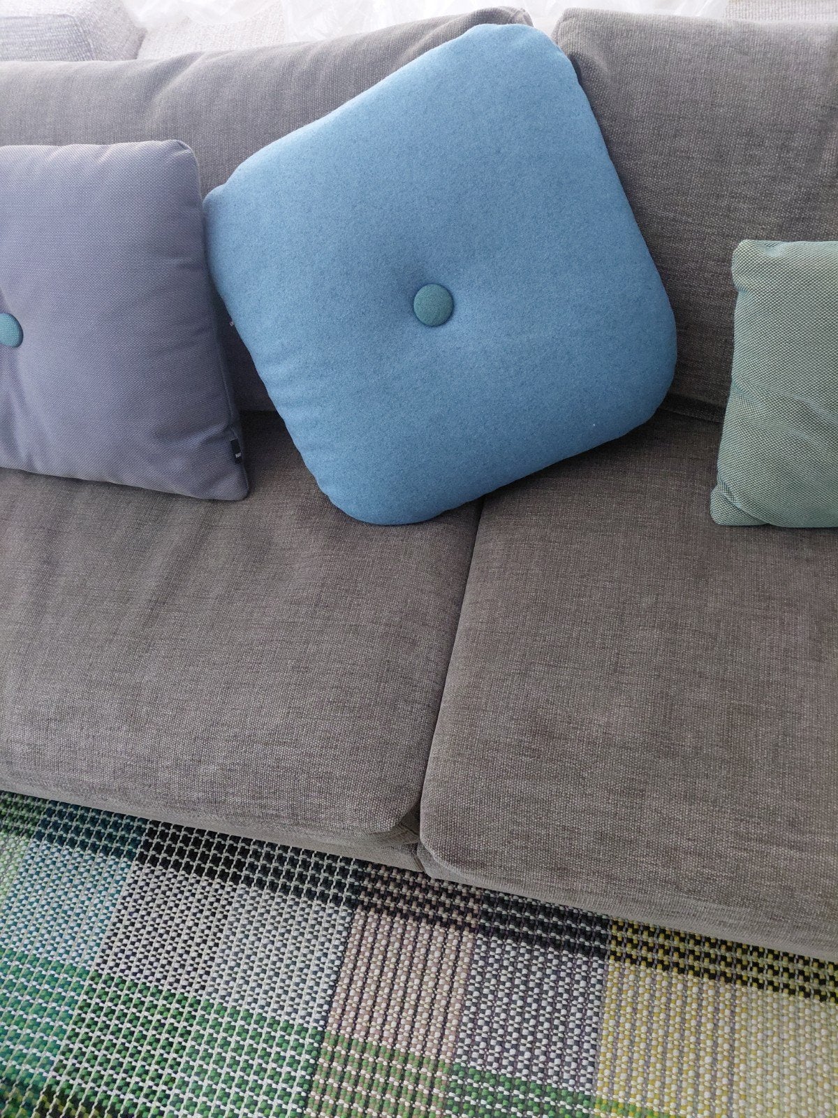 Turquoise kussen van Hay, Overige merken, Blauw, Afneembare hoes, Vierkant
