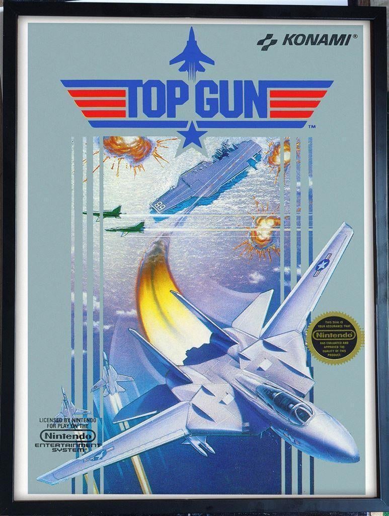 [videogame Poster in Frame] TOP GUN NES | Konami, Verzamelen, Verzenden, Nieuw, A1 t/m A3, Film en Tv