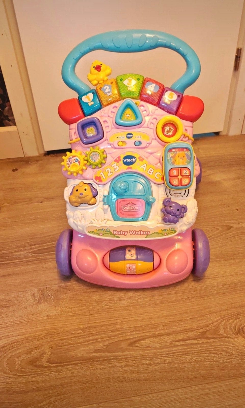 VTech Baby Walker - Roze loopwagen met geluid en licht, Ophalen of Verzenden, Zo goed als nieuw, Babygym, Met licht