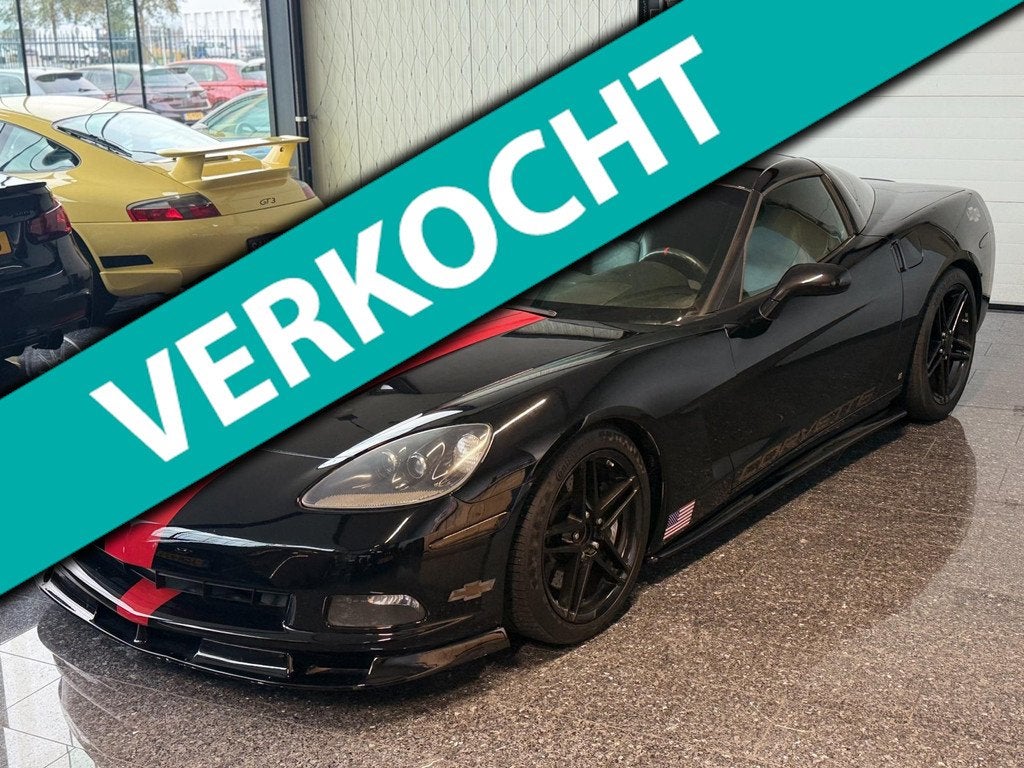 Corvette C6 6.0 Targa C6 2006 Handgeschakeld! Corsa Exhaust!, Auto's, Chevrolet, Gebruikt, Cabriolet, 1435 kg, Zwart