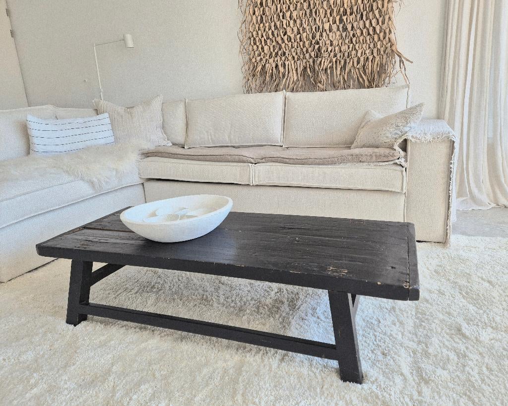 Authentiek robuust massief houten salontafel Aura Peeperkorn, Ophalen, 100 tot 150 cm, 50 tot 100 cm, Zo goed als nieuw