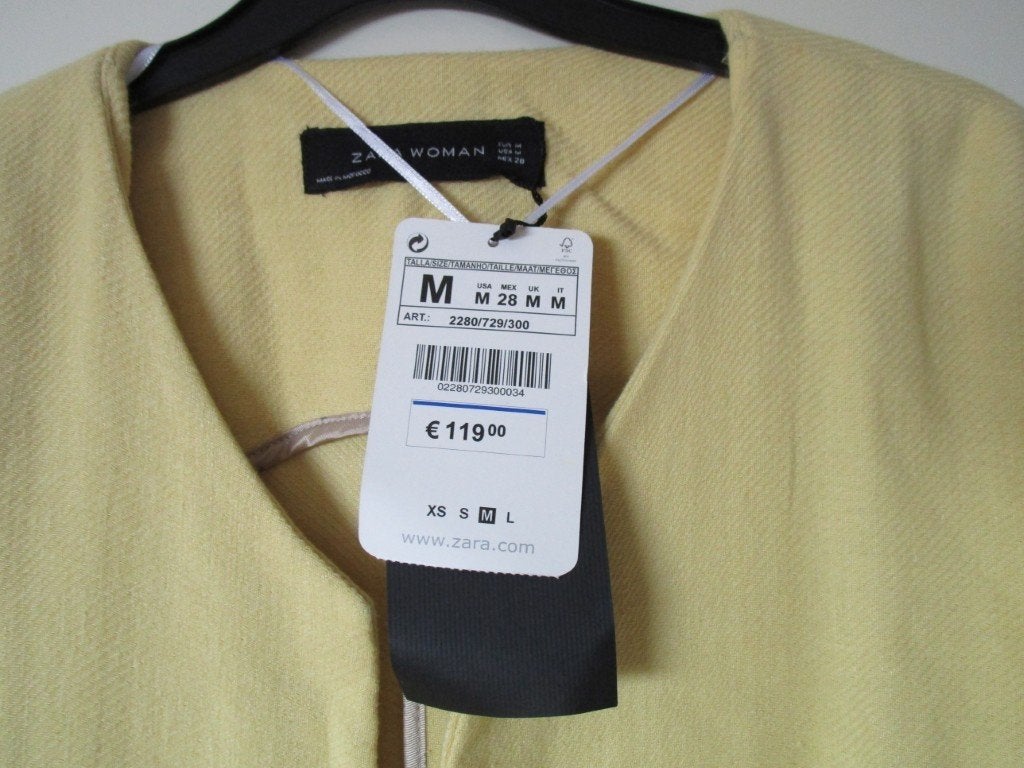 Nr.165: Mooi Colbert Jasje Zomerjas van Zara maat M geel in, Maat 38/40 (M), Zara, Geel, Nieuw