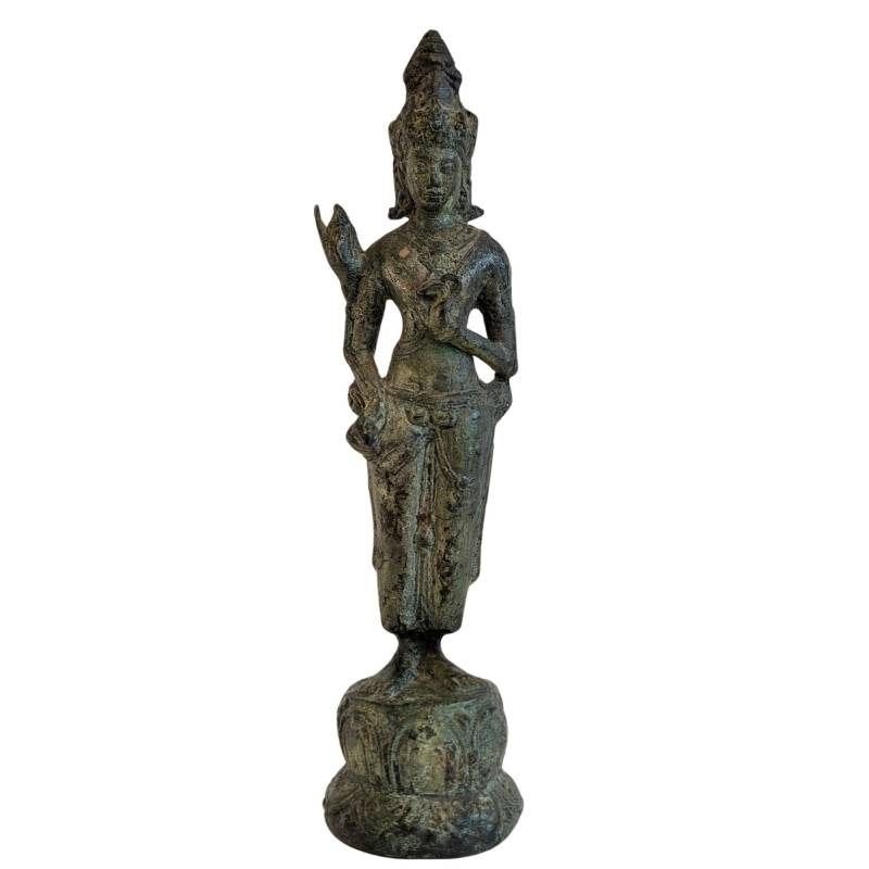 Indonesische Bronzen Avalokiteshvara – 22,9 cm, Antiek en Kunst, 23 cm, Ophalen of Verzenden, Indonesië, Brons