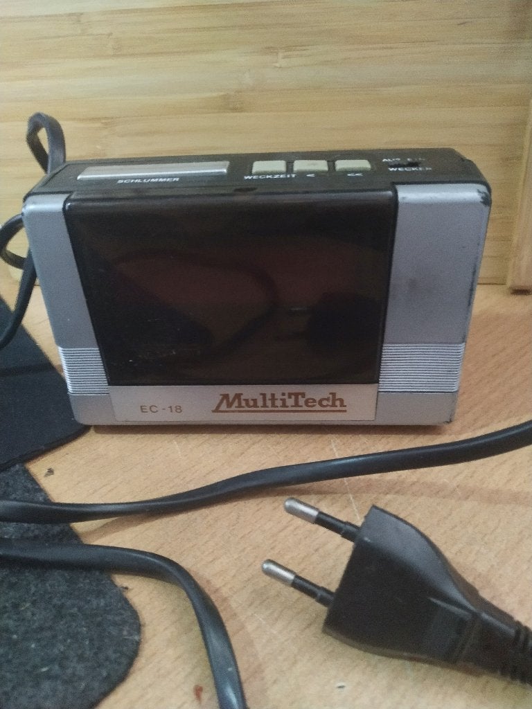 MultiTech EC-18 klok, Gebruikt, Antiek, Ophalen of Verzenden, Tafelklok