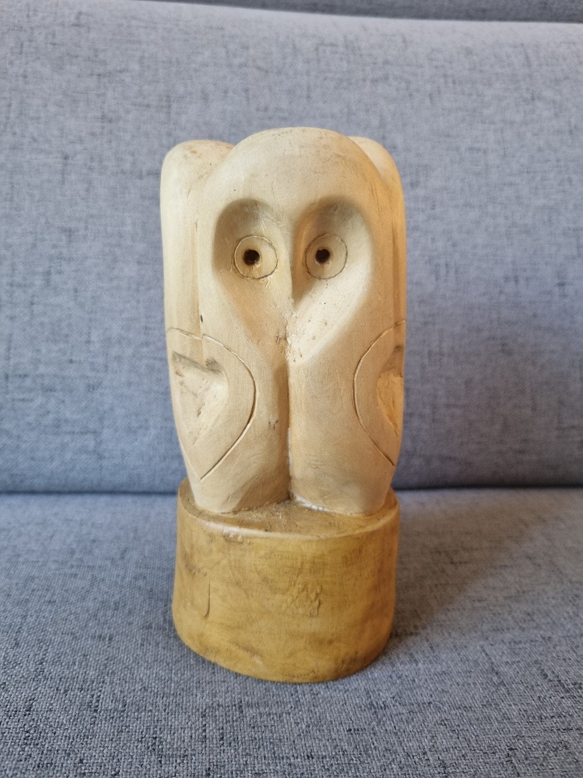 Houten beeld van 3 uilen, handgemaakt, Ophalen of Verzenden, Gebruikt, Dier