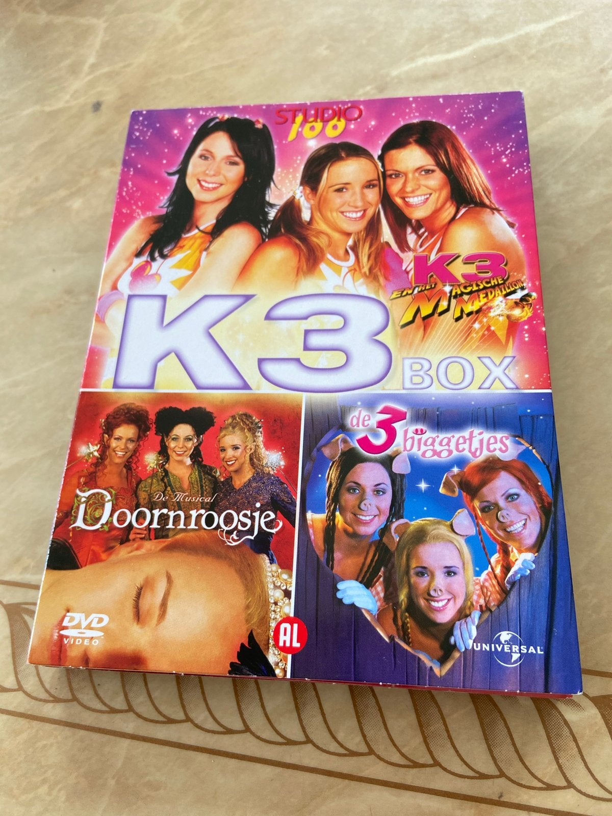 K3 Box met Doornroosje en De 3 Biggetjes Musicals, Gebruikt, Alle leeftijden, Familie, Box/collectie