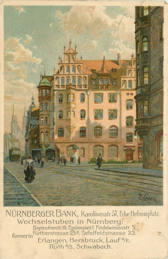 379-015-033 Nurnberg Nurnberger Bank, Ophalen of Verzenden, Voor 1920, Duitsland