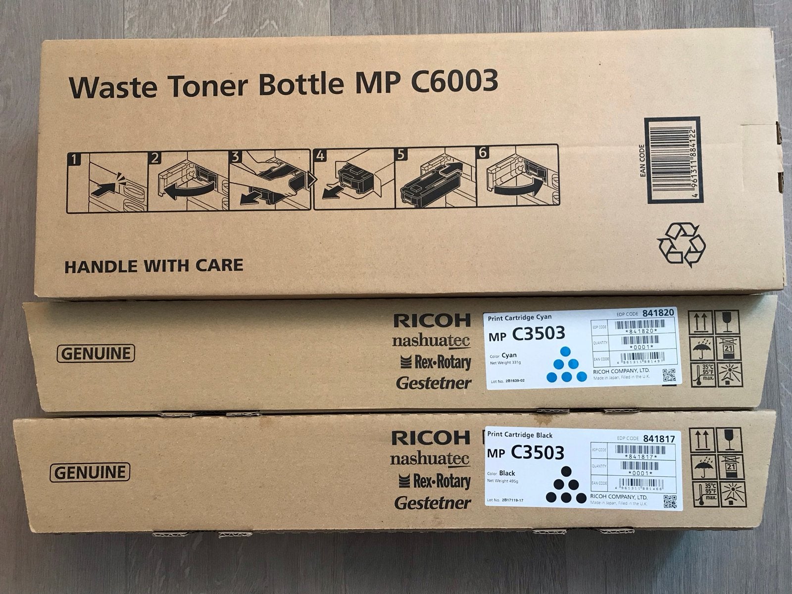 Ricoh Toner en Afvaltonerfles MP C3503 / C6003 - Nieuw, Computers en Software, Printerbenodigdheden, Nieuw, Toner, Ophalen