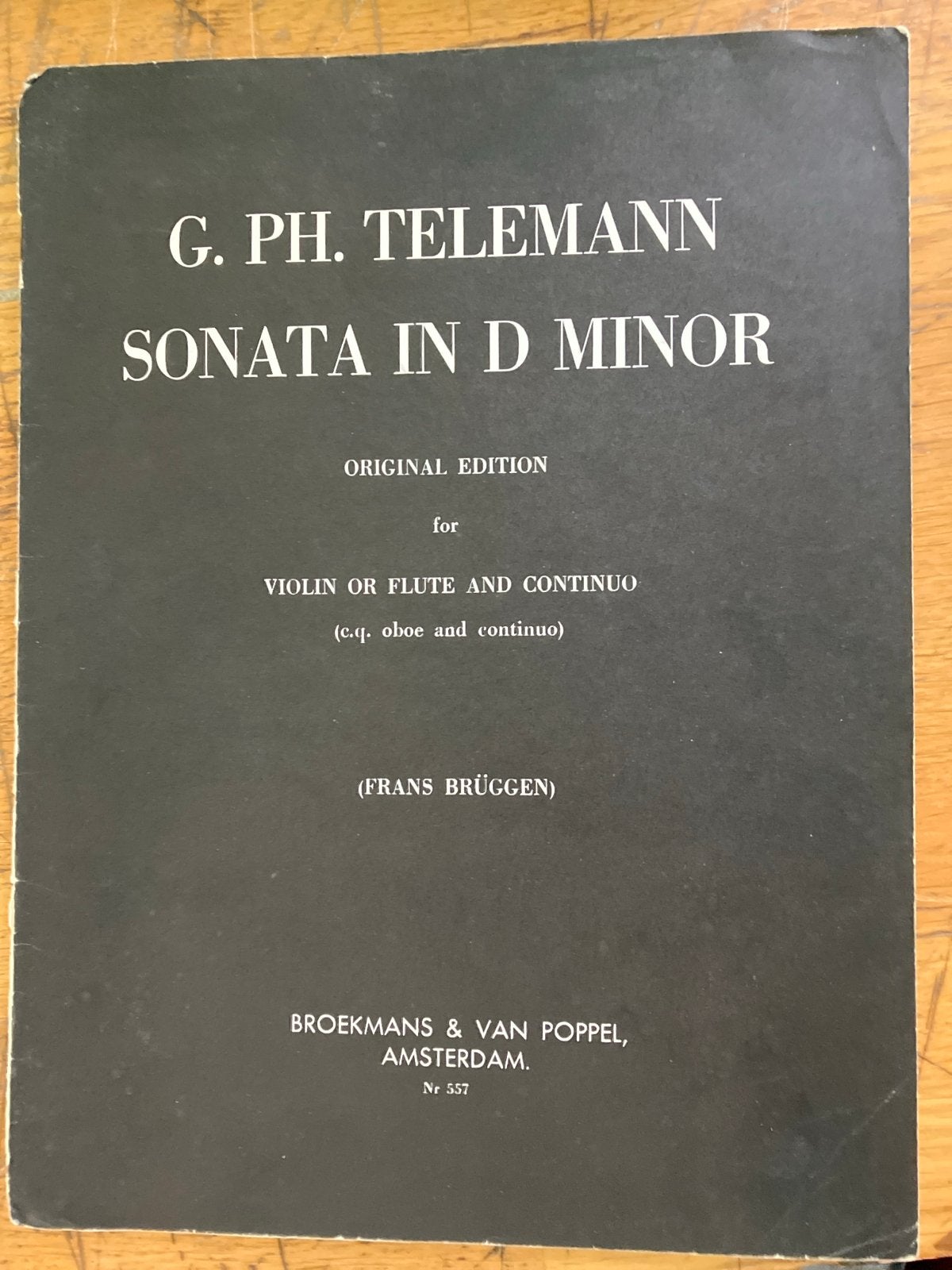 G. Ph. Telemann - Sonate in D mineur (viool/fluit/hobo), Muziek en Instrumenten, Gebruikt, Klassiek, Ophalen of Verzenden, Viool of Altviool