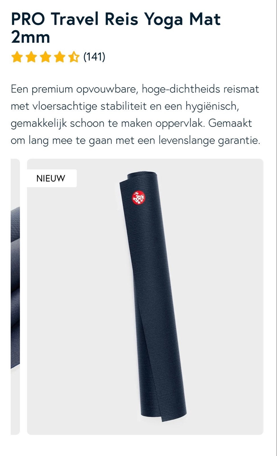 Manduka PRO Travel Reis Yoga Mat 2mm - Opvouwbaar, Ophalen of Verzenden, Gebruikt, Yogamat