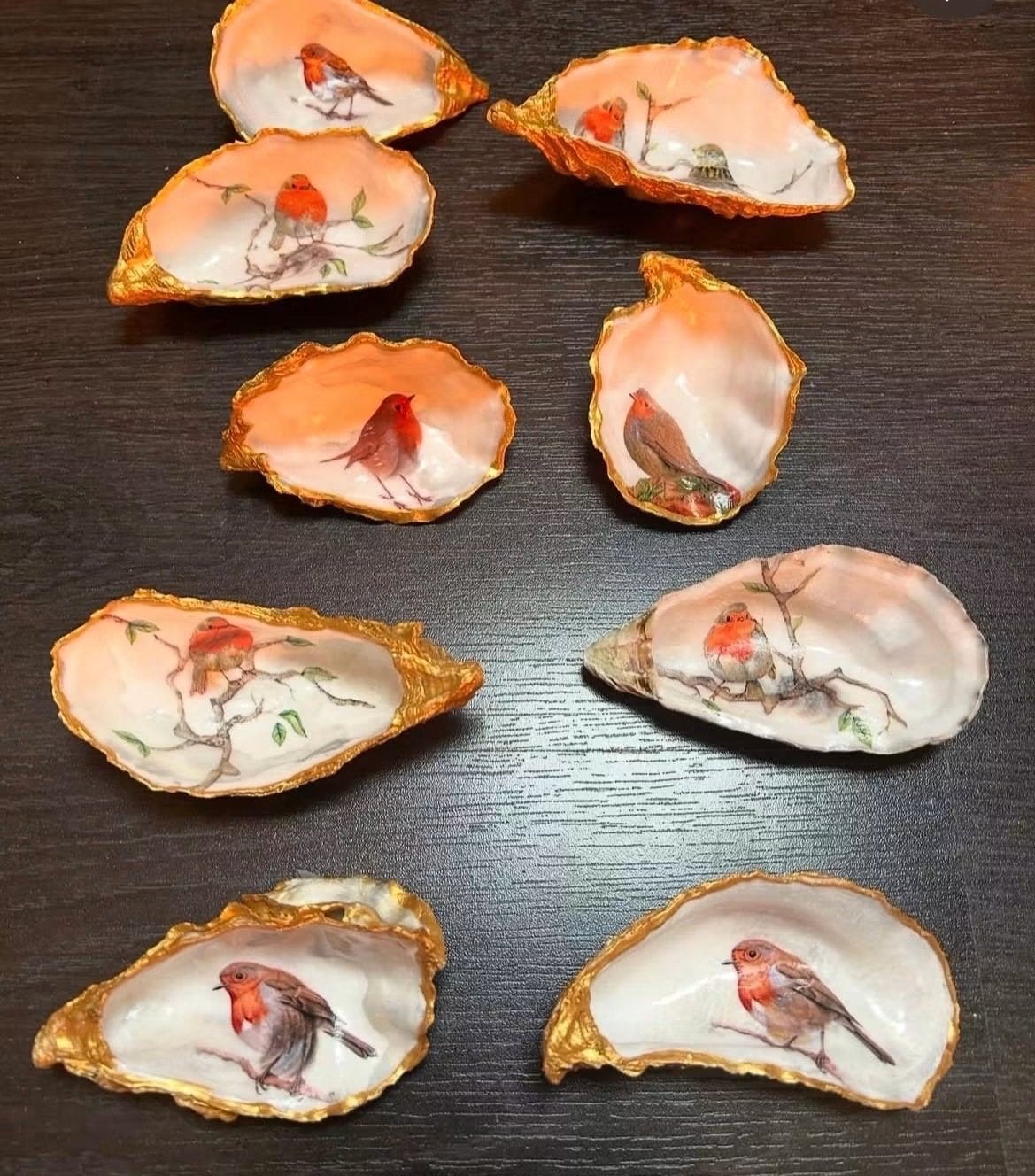 Je eigen vogel of favoriete vogel in een oester schelp, Ophalen of Verzenden, Nieuw, Vogel, Opgezet dier