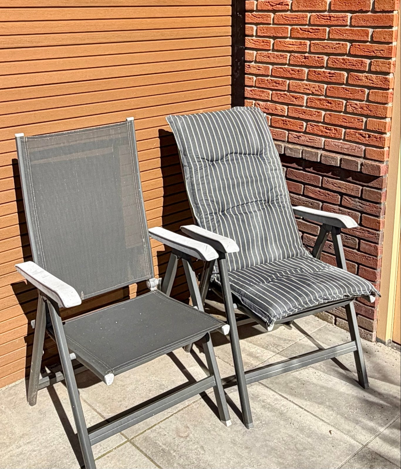 Kettler tuinstoelen, aluminium, verstelbaar en inklapbaar, Ophalen, Gebruikt, Metaal, Inklapbaar