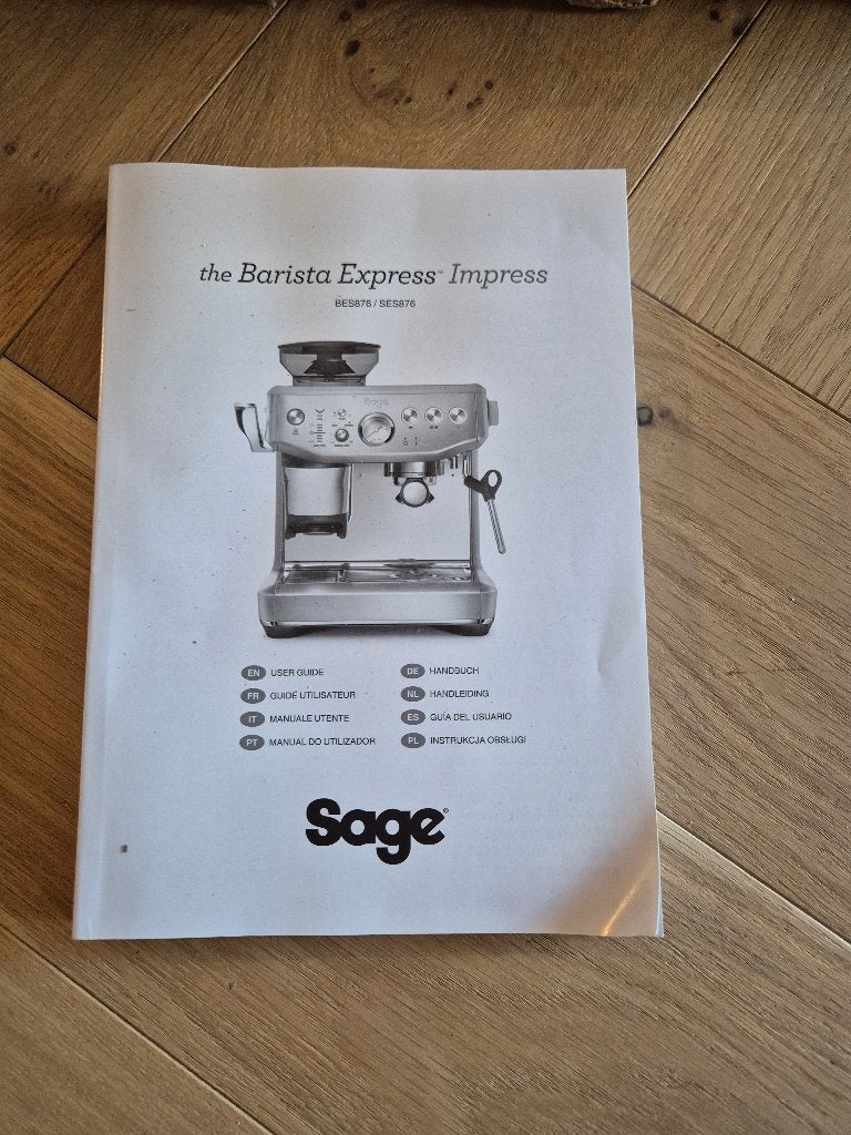 Sage Barista Express Impress – GLOEDNIEUW – Almond Nougat, Ophalen, Espresso apparaat, Nieuw, Koffiebonen