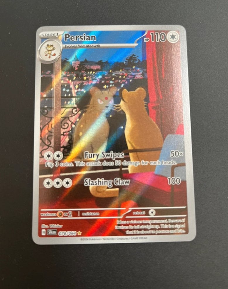 Pokémon Kaart Persian 078/064 - Zeldzaam en Foil, Ophalen of Verzenden, Zo goed als nieuw, Losse kaart, Foil