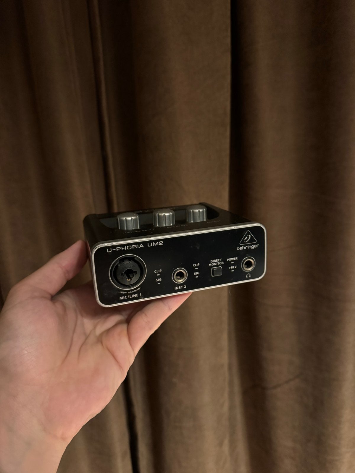Behringer U-Phoria UM2 Audio Interface, Ophalen of Verzenden, Zo goed als nieuw, Minder dan 5 kanalen, Microfooningang