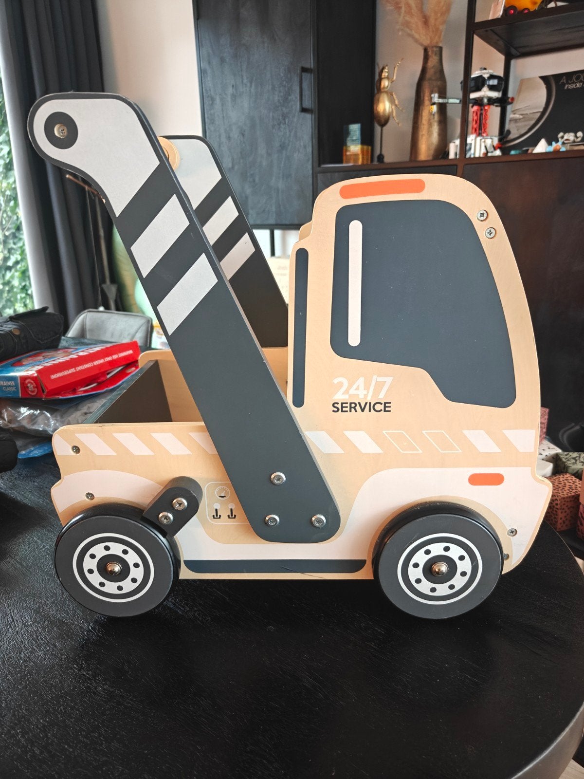 Houten loopwagen/duwwagen takelwagen, Ophalen, Gebruikt