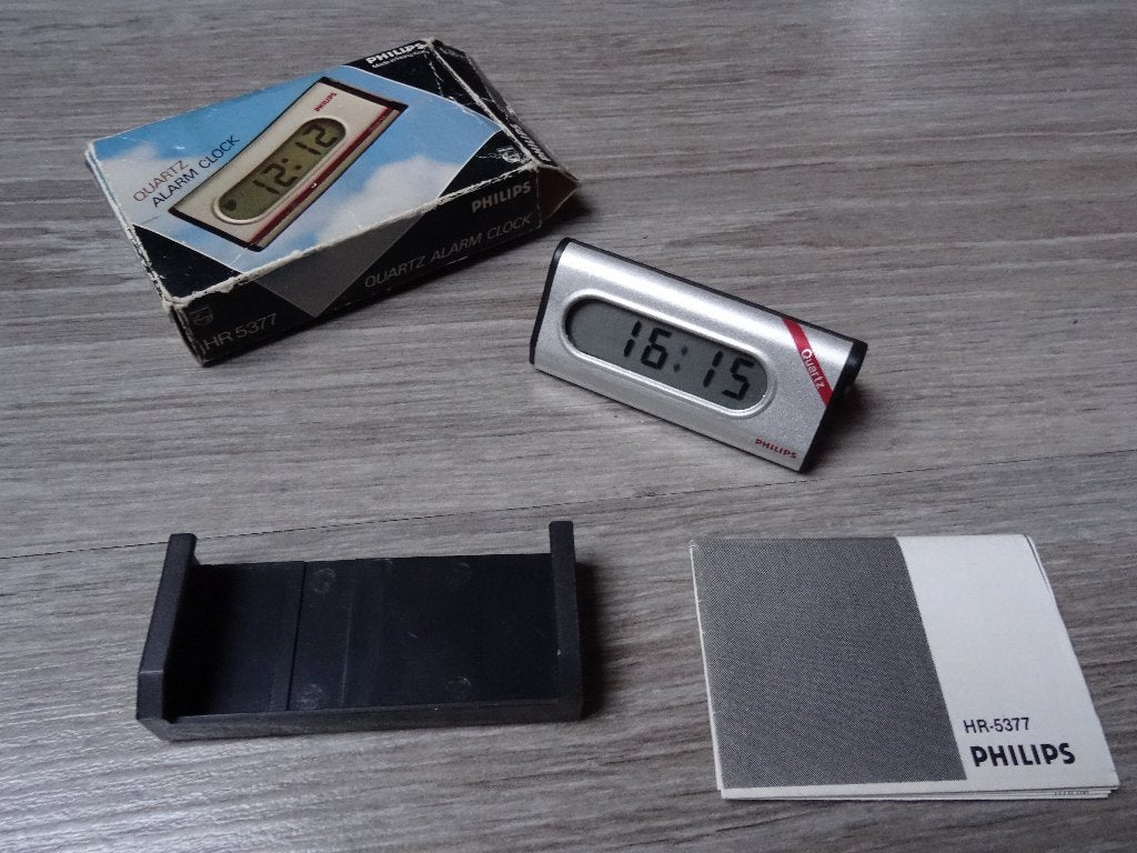 Philips LCD alarm klokje, Zo goed als nieuw, Retro, Digitaal, Ophalen