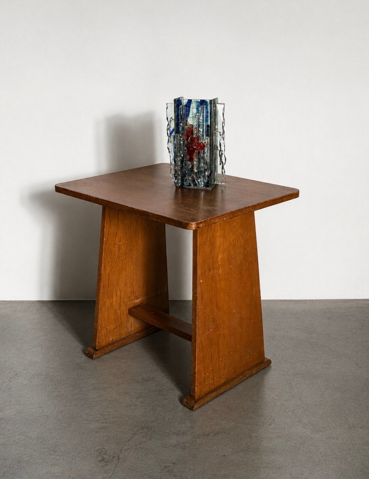 Vintage salontafel, Gebruikt, 55 tot 75 cm, Rechthoekig, Hout