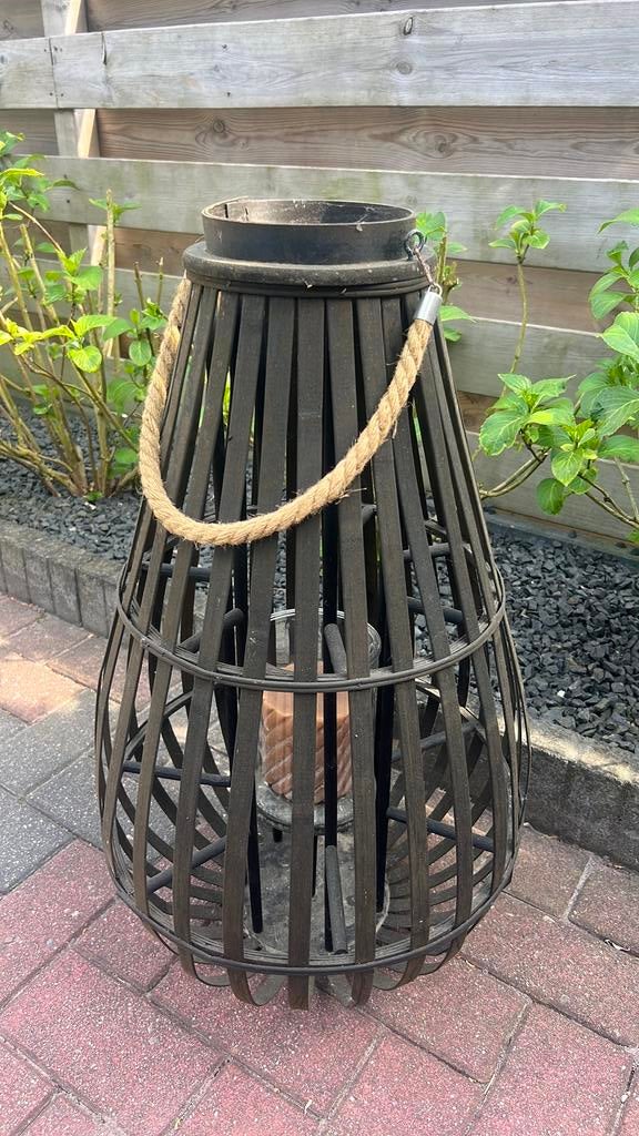 Lantaarn groot, Huis en Inrichting, Woonaccessoires | Kandelaars en Kaarsen, Ophalen, Zwart