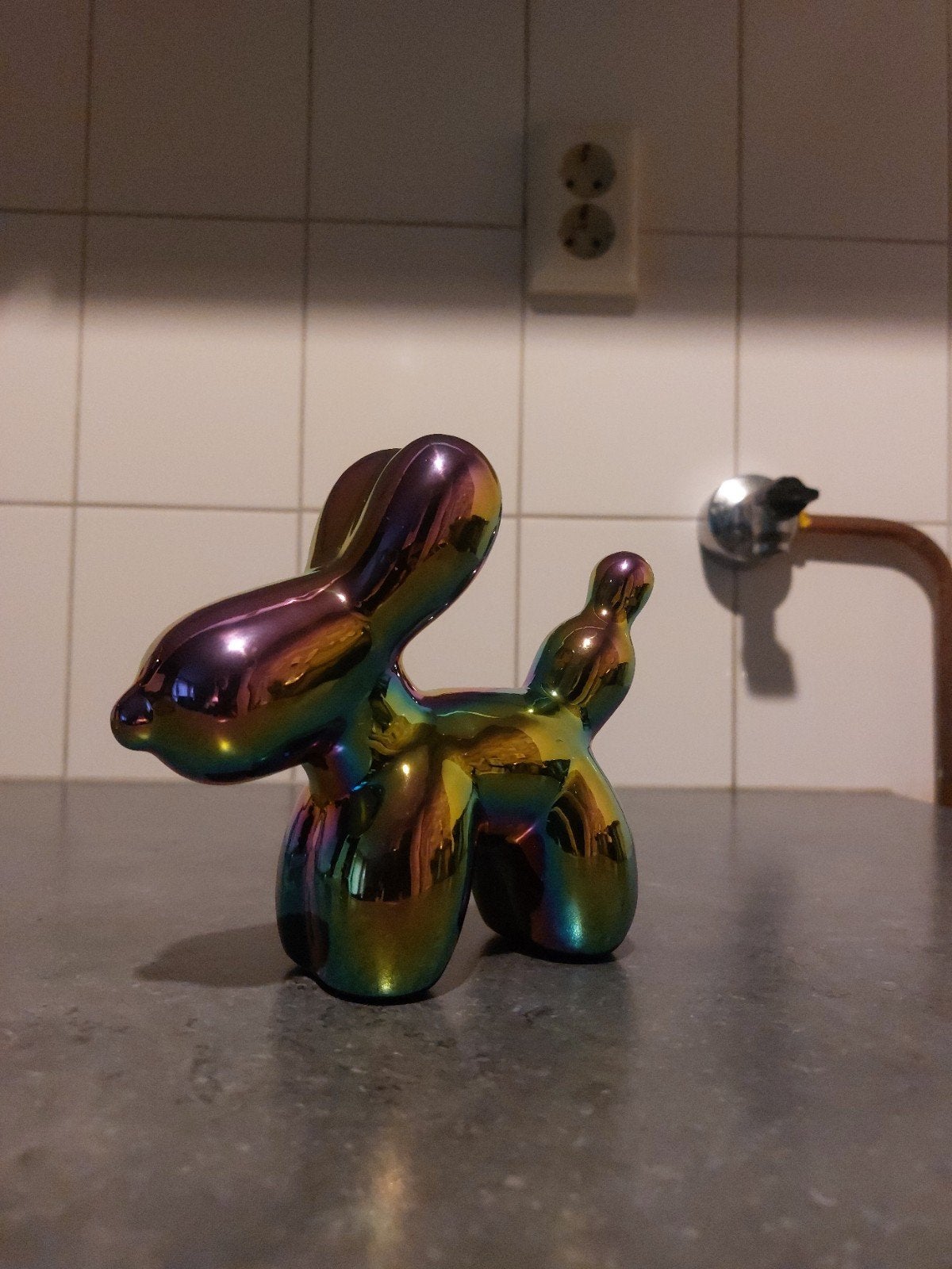 Jeff Koons stijl Ballon Hond - Regenboog Glans, Ophalen of Verzenden, Object, Meerkleurig, Kunststof