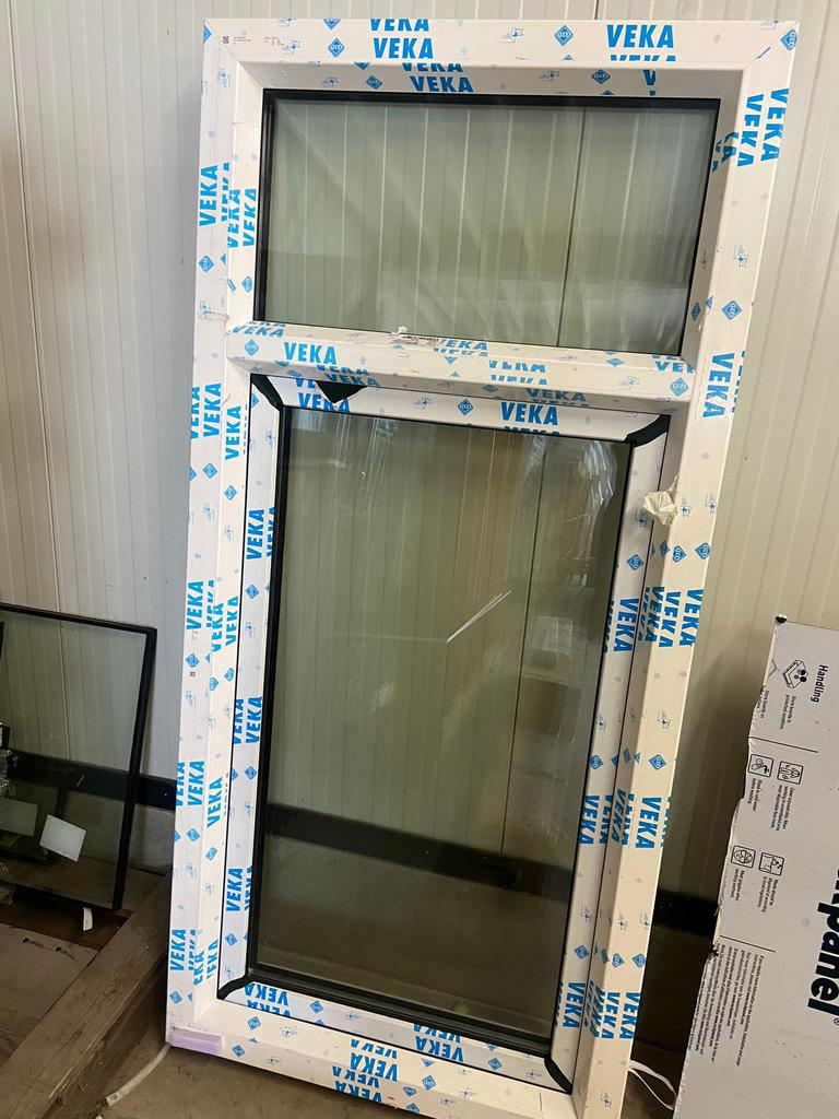 Veka draai/kiepraam met bovenlicht, Kunststof, Raamkozijn, Nieuw, 150 tot 225 cm
